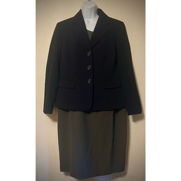 NWT 2PC Le Suit Blazer & Dress Size 12 Woman's Blue & Grey outfit - Picture 2 of 16